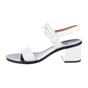 LOQ Patent Leather White Sandals